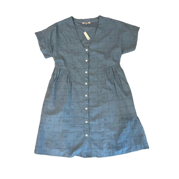 Madewell Button-Front V-Neck Mini Dress - Picture 5 of 9